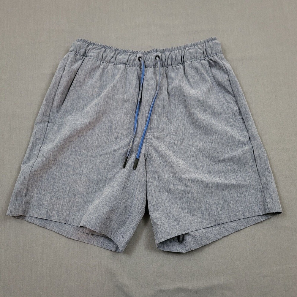 Eddie Bauer Mens Heather Blue Hybrid Shorts Medium Stretch Hiking Casual